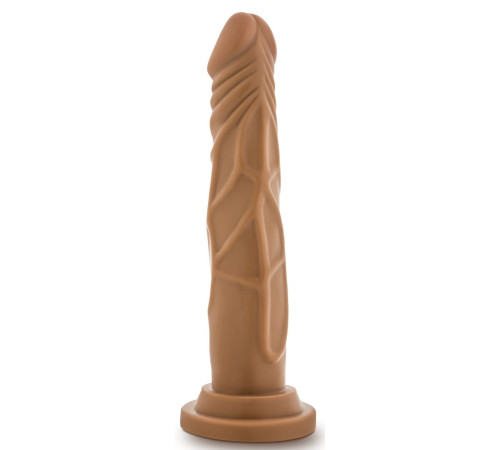 Кофейный фаллоимитатор без мошонки Dr. Skin Realistic Cock Basic 7.5 - 19 см.