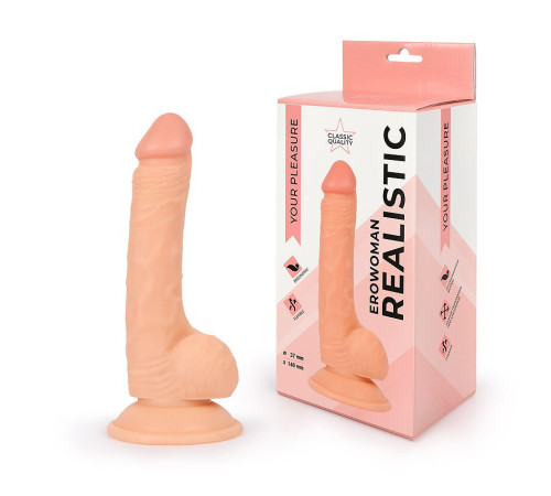 Реалистичный телесный фаллоимитатор Erowoman - 19,5 см. Реалистичный телесный фаллоимитатор Erowoman - 19,5 см.