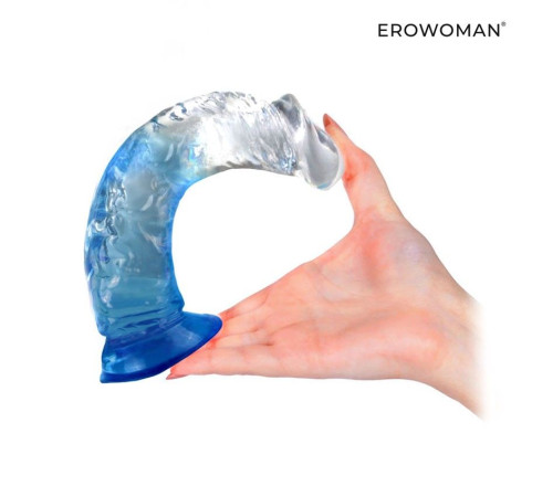 Синий гибкий фаллоимитатор - 20,5 см.