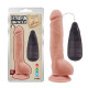 Заказать Телесный вибратор с мошонкой на присоске Extra Fun Vibrating Dildo - 23,5 см.