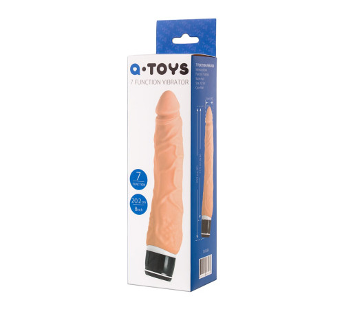 Телесный реалистичный мультискоростной вибратор A-Toys - 20,2 см.
