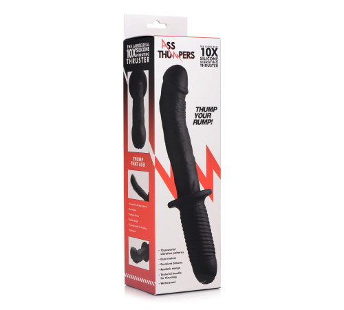 Черный вибратор The Large Realistic 10X Silicone Vibrator with Handle - 30,5 см. Черный вибратор The Large Realistic 10X Silicone Vibrator with Handle - 30,5 см.