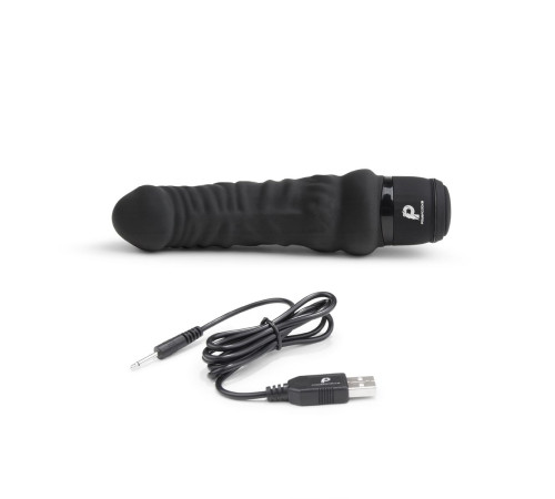 Черный вибратор-реалистик 6  Realistic Vibrator - 17 см.