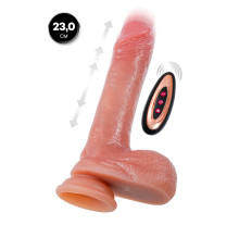 Телесный реалистичный вибратор-пульсатор - 23 см.
