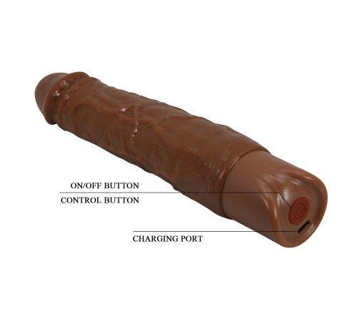 Коричневый реалистичный вибратор Osric - 22,3 см.