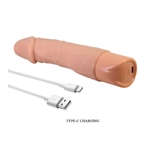 Телесный реалистичный вибратор Jermaine - 19,5 см.