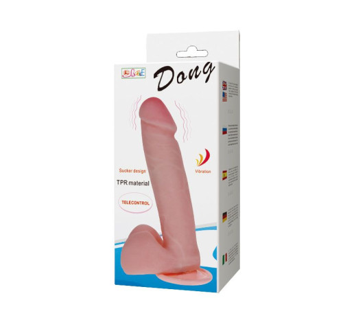 Вибратор на присоске с выносным пультом Dong - 20 см.