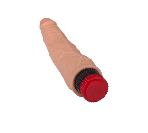 Гелевый вибромассажёр без мошонки - 22 см.