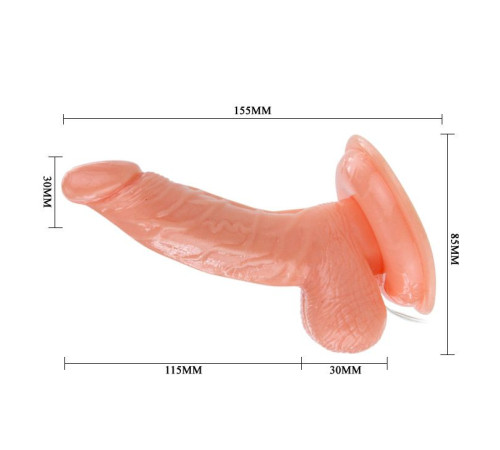 Вибромассажер-реалистик на присоске - 15,5 см.