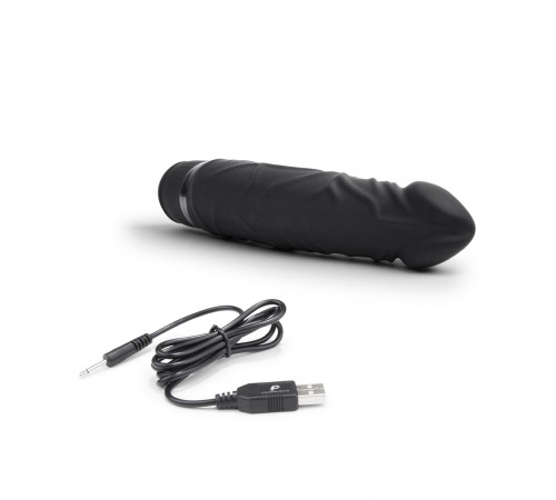 Черный вибратор-реалистик 6.5  Girthy Realistic Vibrator - 19 см.