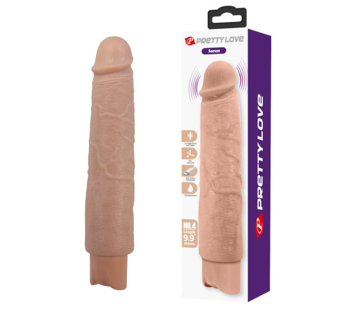 Телесный реалистичный вибратор Soren - 25,2 см.