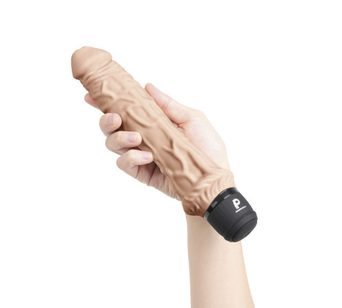 Телесный вибратор-реалистик 8  Girthy Realistic Vibrator - 24,5 см.