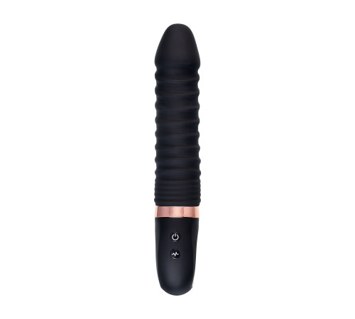 Черный вибратор Waname D-Splash Hurricane с ребрышками - 22,5 см.