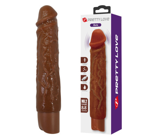 Коричневый реалистичный вибратор Osric - 22,3 см.
