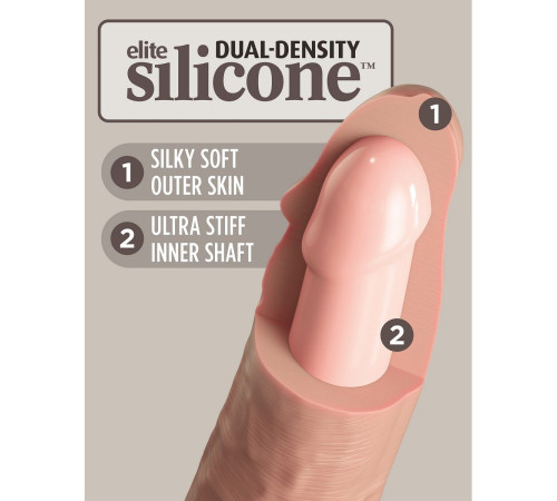 Телесный вибратор 7  Vibrating Silicone Dual Density Cock with Remote с пультом ДУ - 21 см.