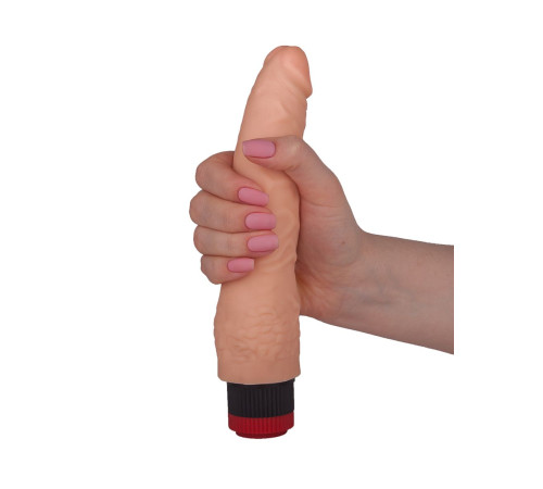 Гелевый вибромассажёр без мошонки - 22 см.