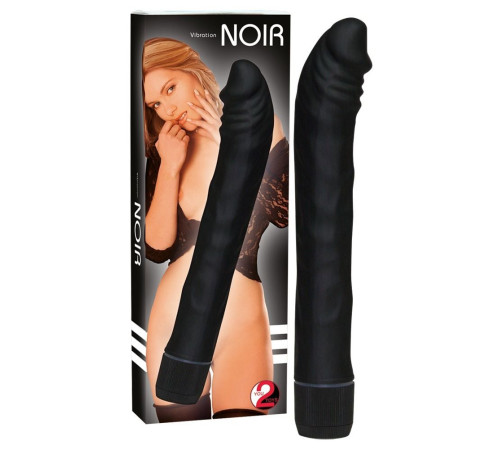 Чёрный вибромассажер-реалистик Rouge   Noir - 19 см.