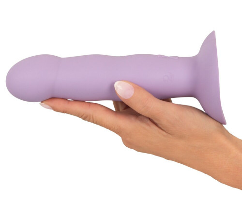 Сиреневый вибростимулятор на присоске Heart Guy - 19,5 см.