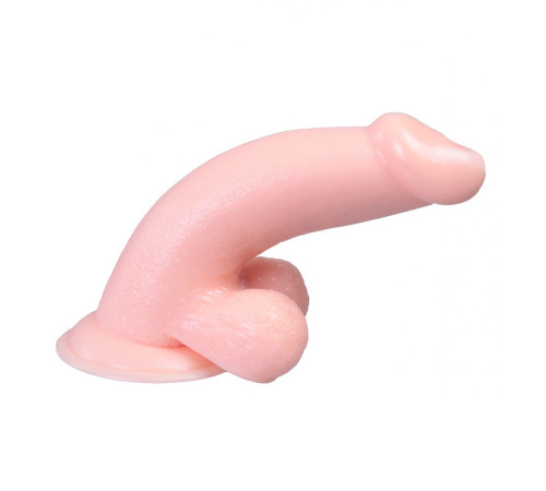 Телесный вибратор Vibrating Dong with Balls - 14 см.