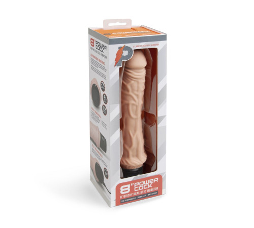 Телесный вибратор-реалистик 8  Girthy Realistic Vibrator - 24,5 см.