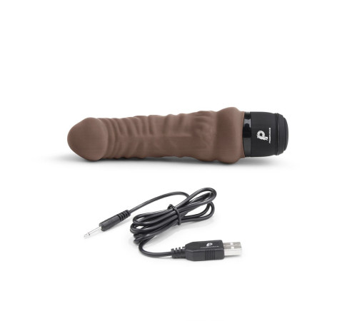 Коричневый вибратор-реалистик 6  Realistic Vibrator - 17 см.