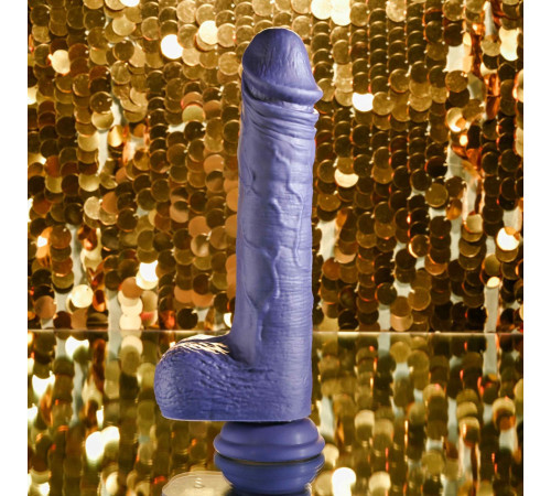 Фиолетовый вибратор на присоске с поступательными движениями Pleasure Rider - 22,2 см.