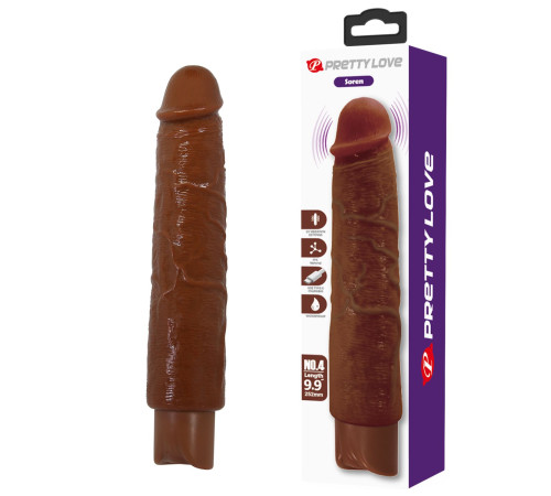 Коричневый реалистичный вибратор Soren - 25,2 см.
