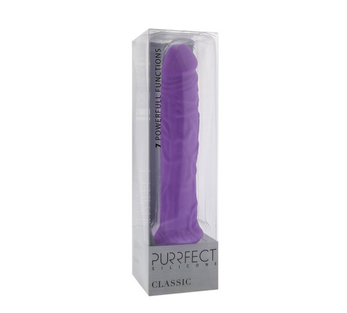 Фиолетовый вибратор-реалистик PURRFECT SILICONE CLASSIC 8.5INCH - 21,5 см.