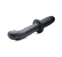 Черный вибратор The Large Realistic 10X Silicone Vibrator with Handle - 30,5 см.