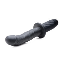 Черный вибратор The Large Realistic 10X Silicone Vibrator with Handle - 30,5 см.
