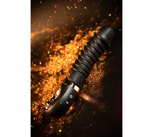 Черный вибратор Waname D-Splash Hurricane с ребрышками - 22,5 см.