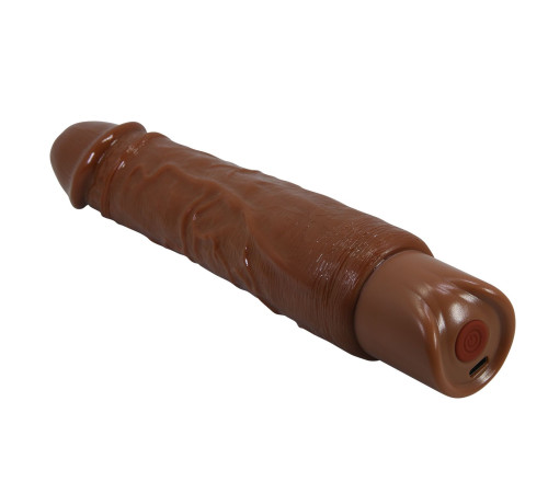 Коричневый реалистичный вибратор Rufus - 23,8 см.