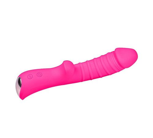 Ярко-розовый вибромассажер 5  Silicone Wild Passion - 19,1 см.
