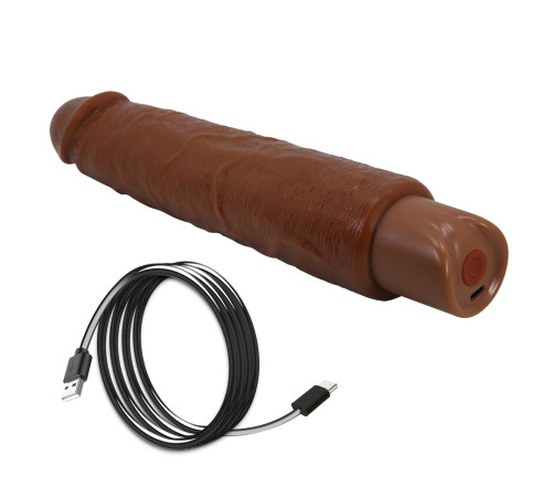 Коричневый реалистичный вибратор Soren - 25,2 см.