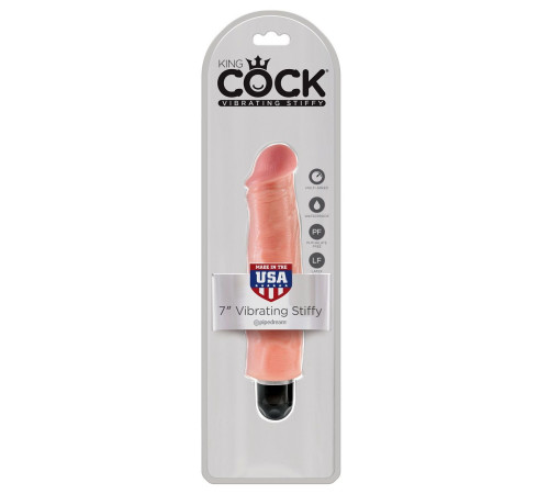 Телесный вибратор-реалистик 7  Vibrating Stiffy - 21,6 см.