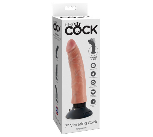 Вибромассажер телесного цвета 7 Vibrating Cock - 20 см. Вибромассажер телесного цвета 7 Vibrating Cock - 20 см.