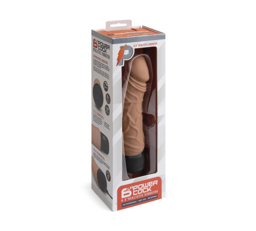 Кофейный вибратор-реалистик 6.5  Girthy Realistic Vibrator - 19 см.