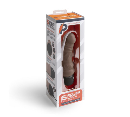 Коричневый вибратор-реалистик 6  Realistic Vibrator - 17 см.
