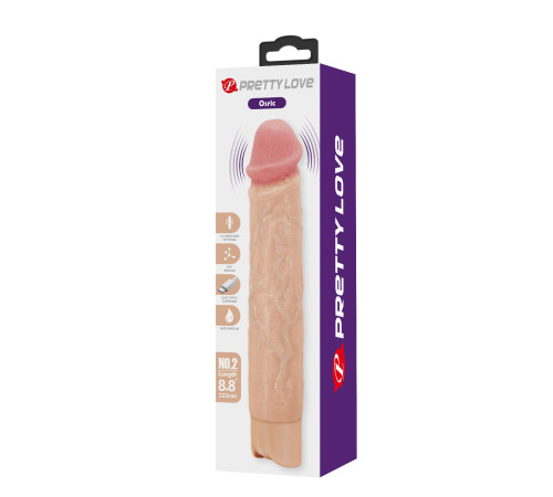 Телесный реалистичный вибратор Osric - 22,3 см.