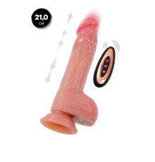 Телесный реалистичный вибратор-пульсатор - 21 см.