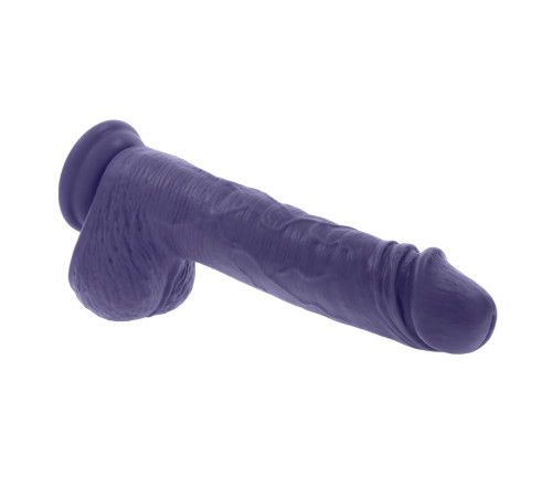 Фиолетовый вибратор на присоске с поступательными движениями Pleasure Rider - 22,2 см.