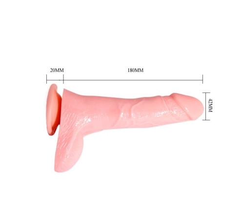 Вибратор с грушей, присоской и имитацией семяизвержения - 20 см.