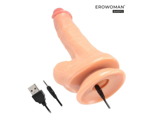 Заказать Телесный реалистичный вибратор Erowoman - 21 см. Заказать Телесный реалистичный вибратор Erowoman - 21 см.