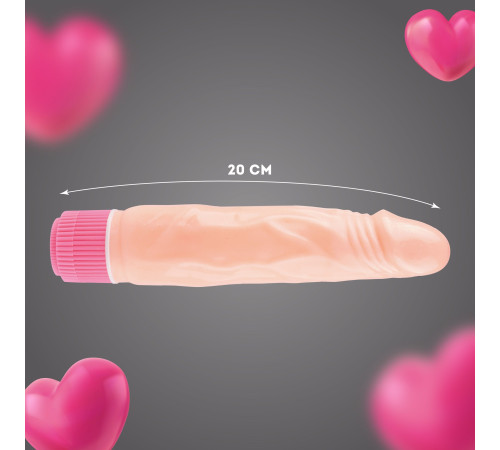 Телесный силиконовый вибратор-реалистик - 20 см.