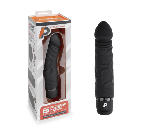 Черный вибратор-реалистик 6.5  Girthy Realistic Vibrator - 19 см.