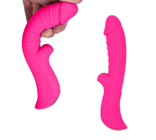 Ярко-розовый вибромассажер 5  Silicone Wild Passion - 19,1 см.