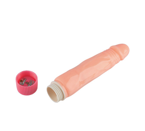 Телесный силиконовый вибратор-реалистик - 20 см.