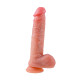 Телесный реалистичный вибратор-пульсатор - 22 см.