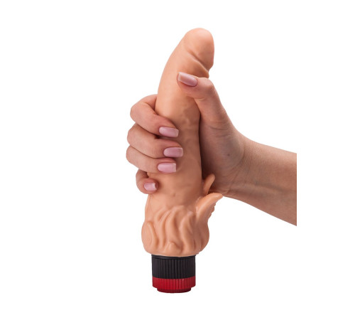 Гелевый вибратор с клиторальными лепестками - 18,5 см.