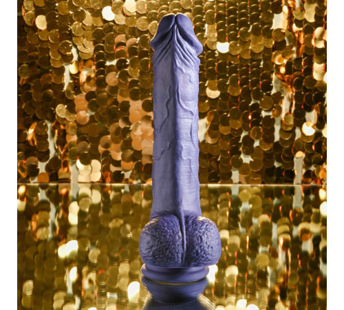 Фиолетовый вибратор на присоске с поступательными движениями Pleasure Rider - 22,2 см.
